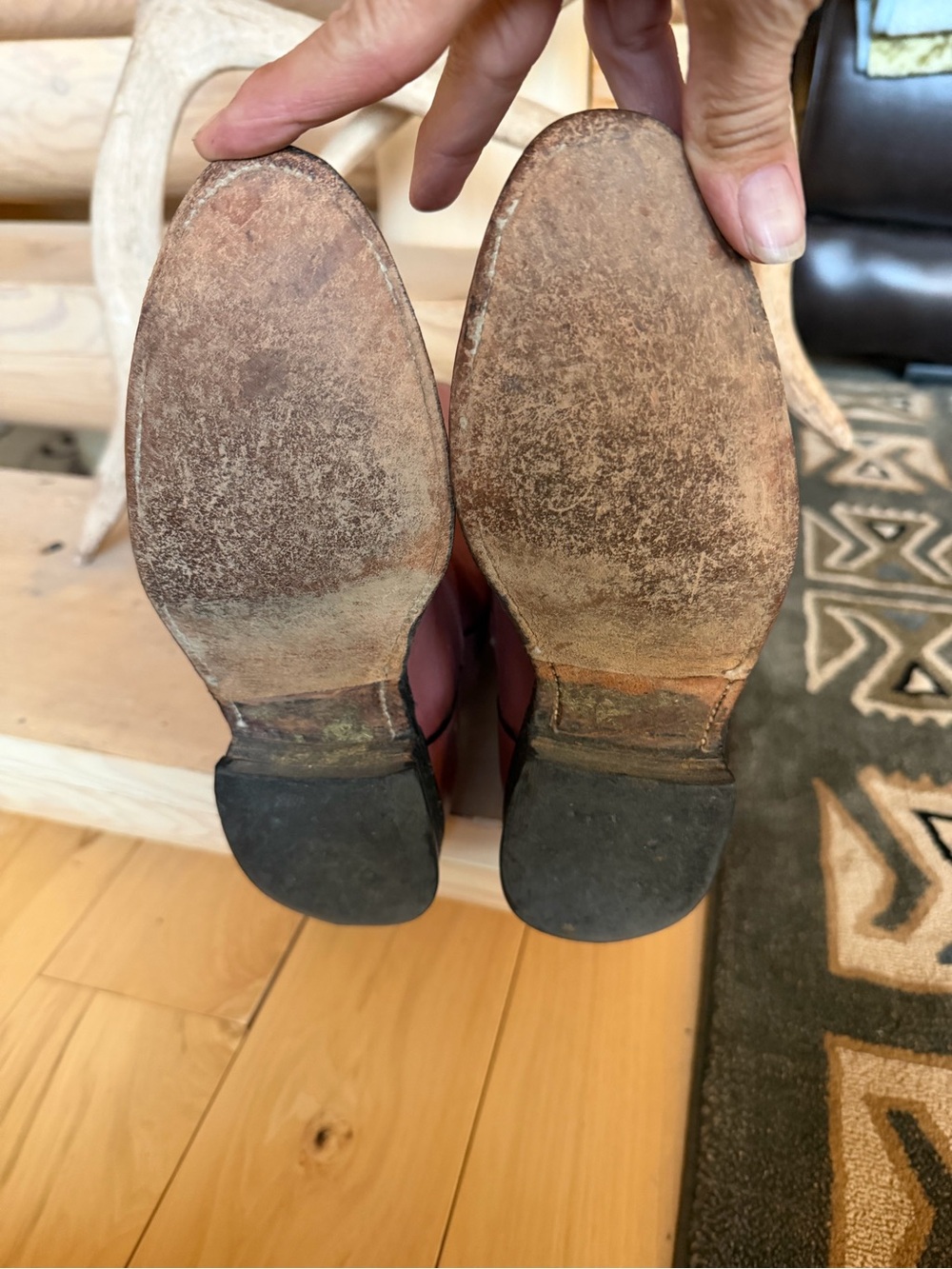 Vintage Justin Boots Mauve Leather Women's Western Boots - Picture 5 of 6